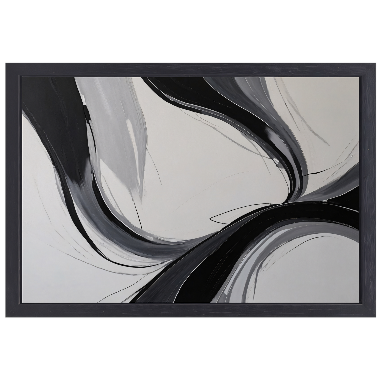 Dynamic Curves in Monochromatic Harmony canvas met baklijst