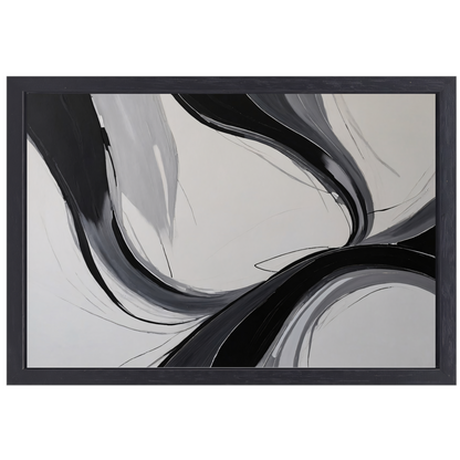Dynamic Curves in Monochromatic Harmony canvas met baklijst