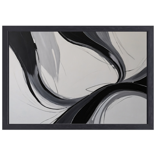 Dynamic Curves in Monochromatic Harmony canvas met baklijst