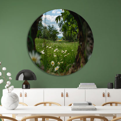 Natuurlijke opening naar bloemenveld forex muurcirkel