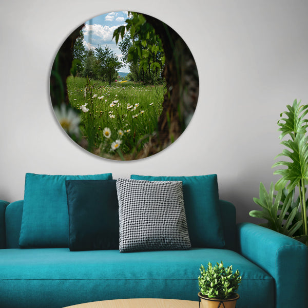 Natuurlijke opening naar bloemenveld forex muurcirkel