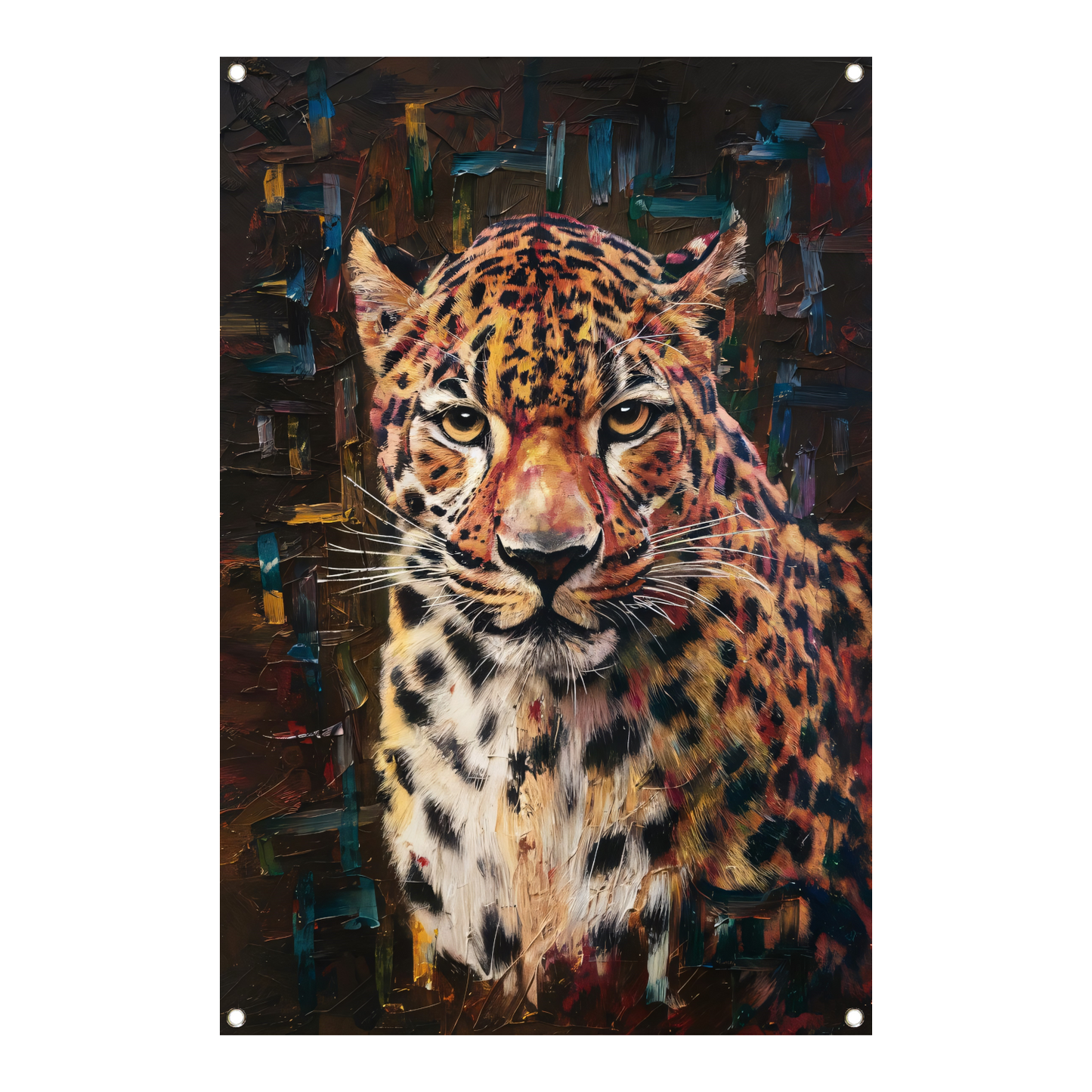 Expressief Luipaard in Moderne Kunststijl tuinposter