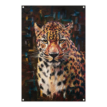 Expressief Luipaard in Moderne Kunststijl tuinposter