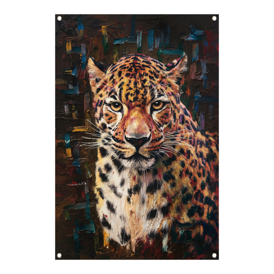 Expressief Luipaard in Moderne Kunststijl tuinposter