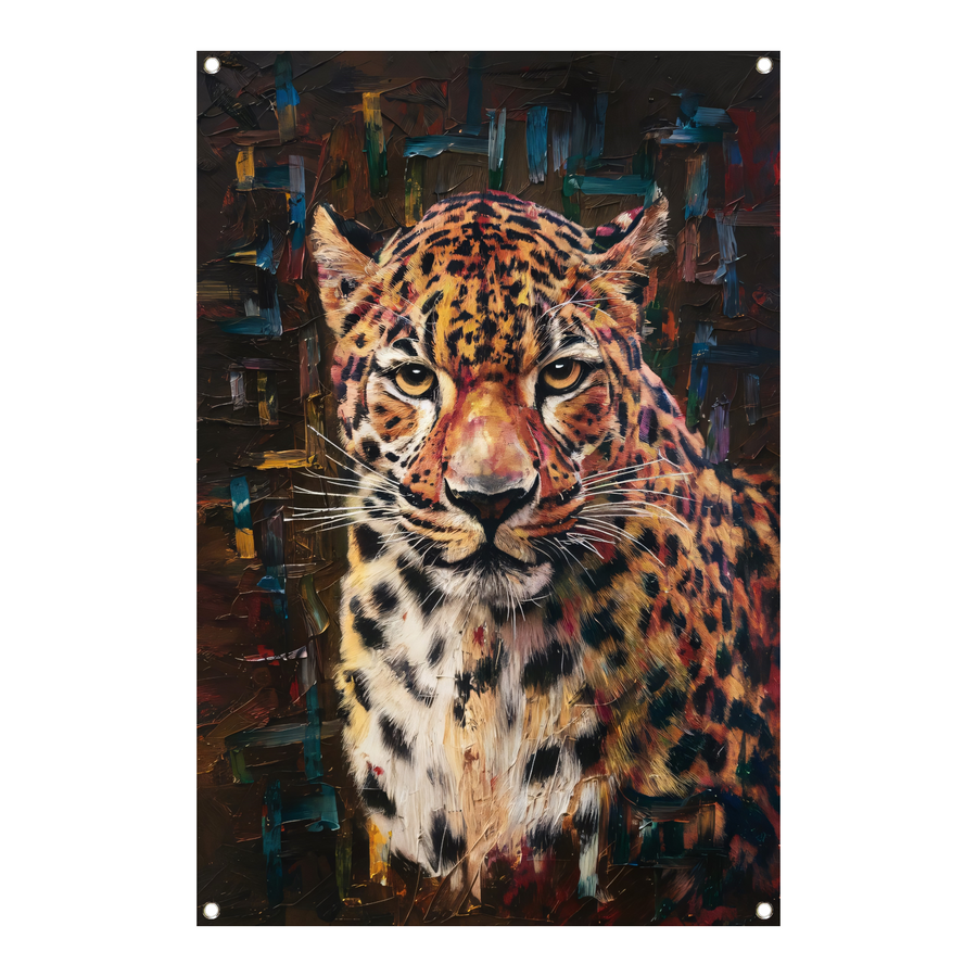 Expressief Luipaard in Moderne Kunststijl tuinposter