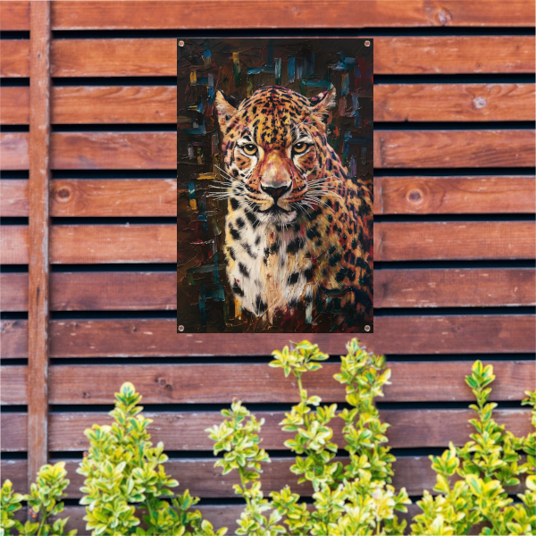 Expressief Luipaard in Moderne Kunststijl tuinposter