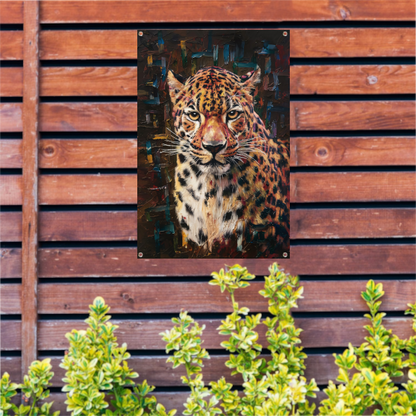 Expressief Luipaard in Moderne Kunststijl tuinposter