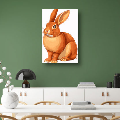 Prachtige illustratie van een konijn canvas met baklijst