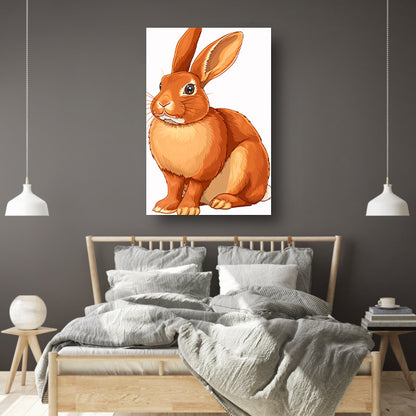 Prachtige illustratie van een konijn canvas met baklijst