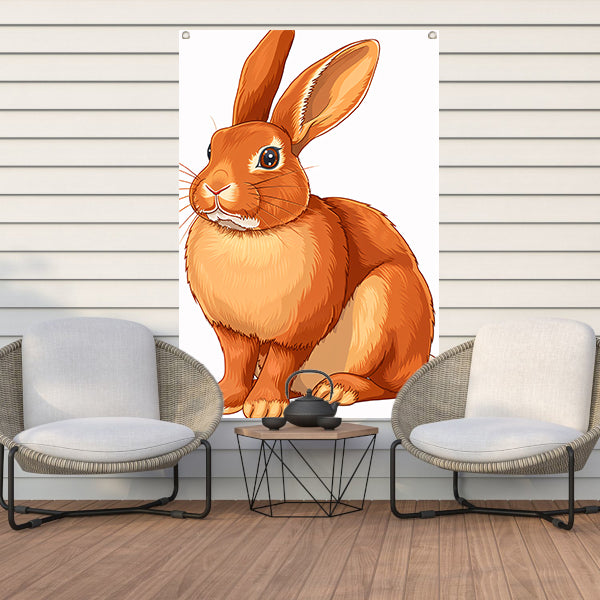 Prachtige illustratie van een konijn tuinposter