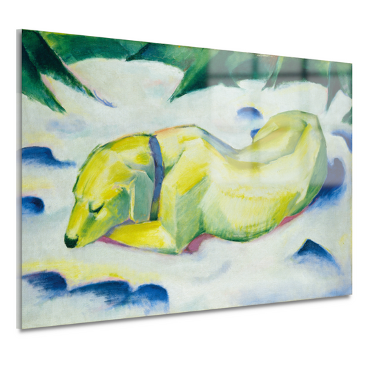 Liggende hond in de sneeuw - Franz Marc acrylglas