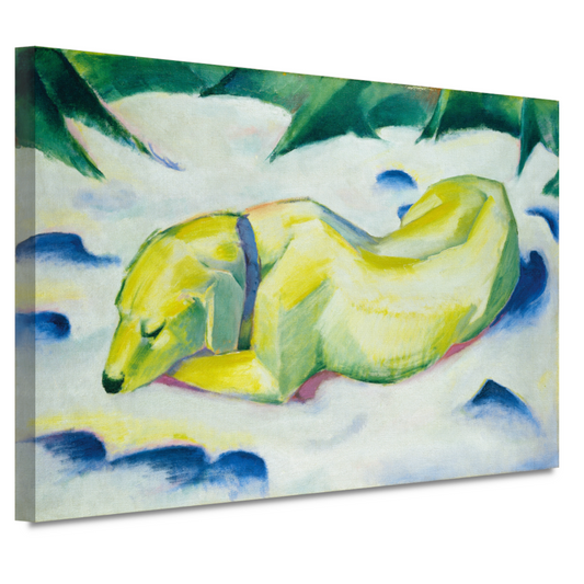 Liggende hond in de sneeuw - Franz Marc canvas