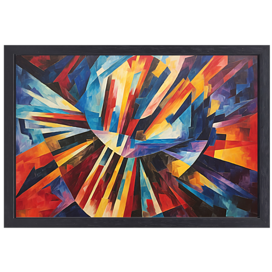 Explosie van Kleur en Vorm canvas met baklijst