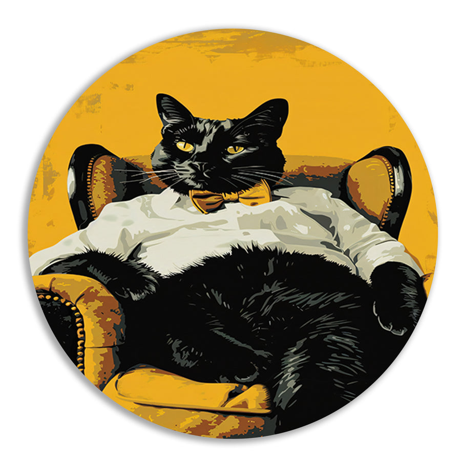 Hyperrealistische kat in fauteuil forex muurcirkel