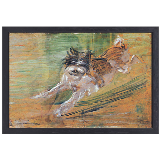 Springende Hond - Franz Marc canvas met baklijst