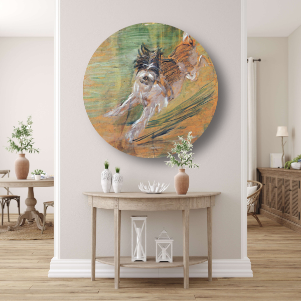 Springende Hond - Franz Marc aluminium muurcirkel