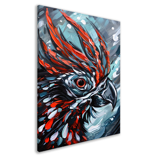 Abstract schilderij van kleurrijke papegaai canvas