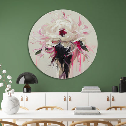 Abstracte Bloem met Druipende Verf in Moderne Stijl forex muurcirkel