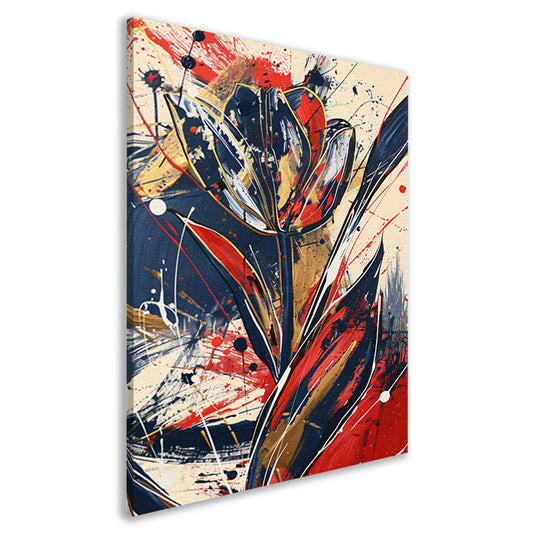Abstracte tulpen kunst met dynamische kleuren canvas