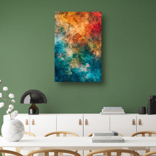 Abstract Explosie van Kleuren en Emoties canvas met baklijst