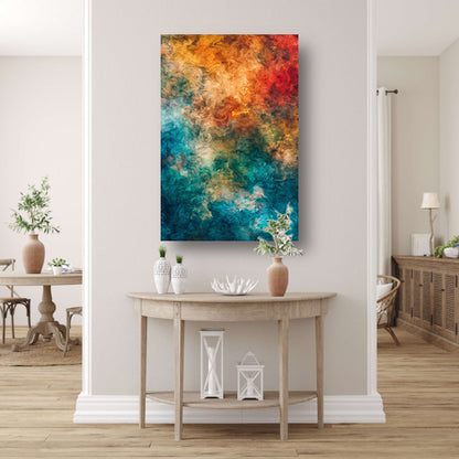 Abstract Explosie van Kleuren en Emoties canvas met baklijst