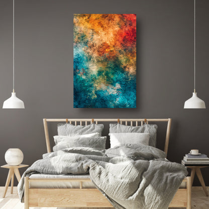 Abstract Explosie van Kleuren en Emoties canvas met baklijst
