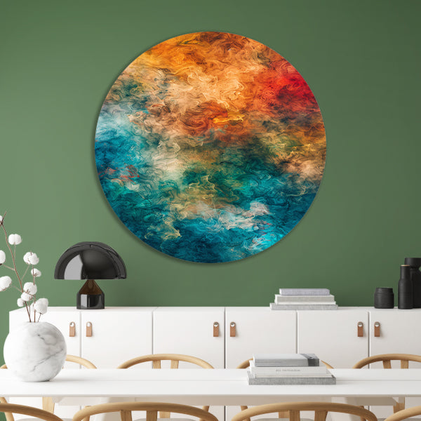 Abstract Explosie van Kleuren en Emoties forex muurcirkel