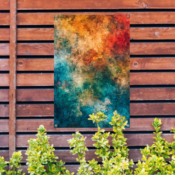 Abstract Explosie van Kleuren en Emoties tuinposter