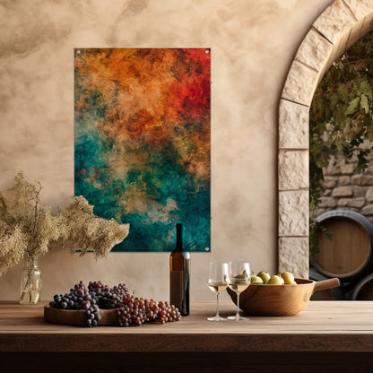 Abstract Explosie van Kleuren en Emoties tuinposter