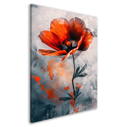 Schilderachtige digitale kunst van oranje bloem canvas