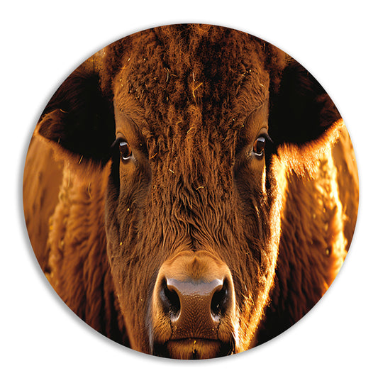 Close-up portret van een majestueuze bison forex muurcirkel