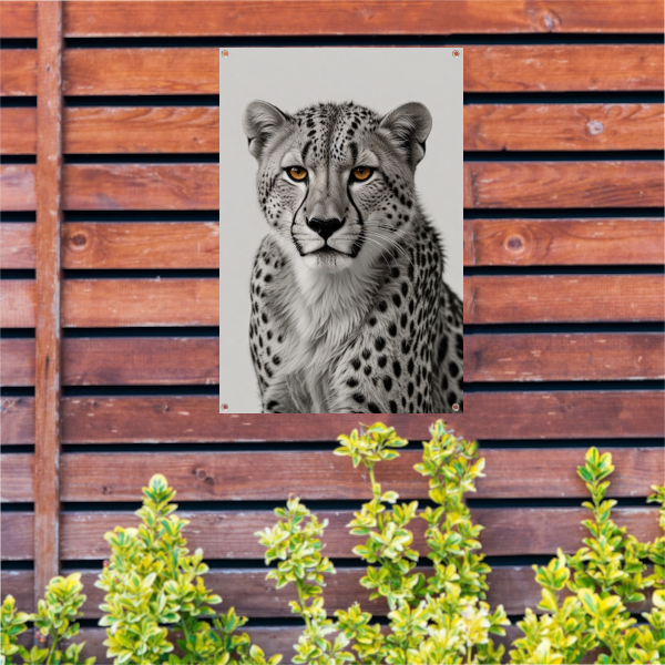 De doordringende blik van een cheeta tuinposter