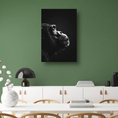 Reflectie van een Aap in Zwart en Wit canvas