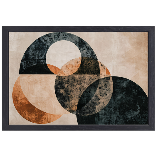 Monochroom minimalistisch abstract ontwerp canvas met baklijst