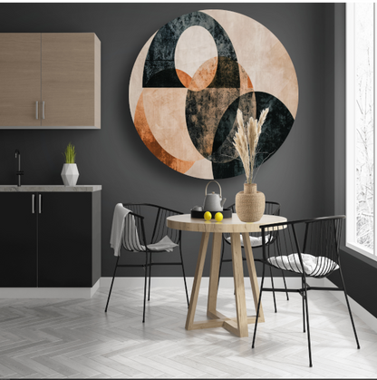Monochroom minimalistisch abstract ontwerp aluminium muurcirkel