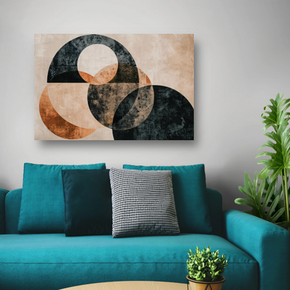 Monochroom minimalistisch abstract ontwerp canvas