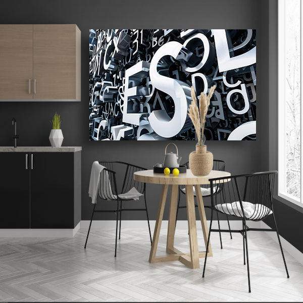 Driedimensionale Typografie met Schaduwspel canvas