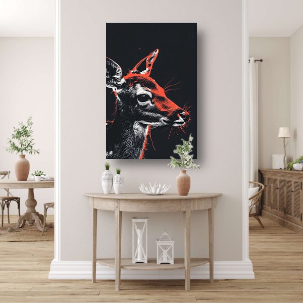 Portret van een Rode Ree canvas