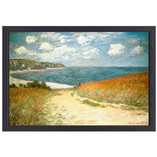 Pad in de tarwe bij Pourville - Claude Monet canvas met baklijst