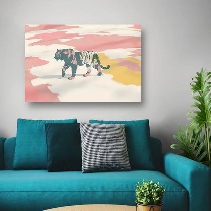 Kleurrijke abstracte tijger schilderij in popart-stijl acrylglas