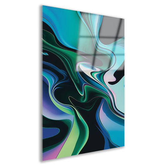Kleurrijke abstracte kunst met vloeiende vormen acrylglas
