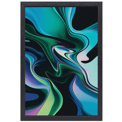Kleurrijke abstracte kunst met vloeiende vormen canvas met baklijst