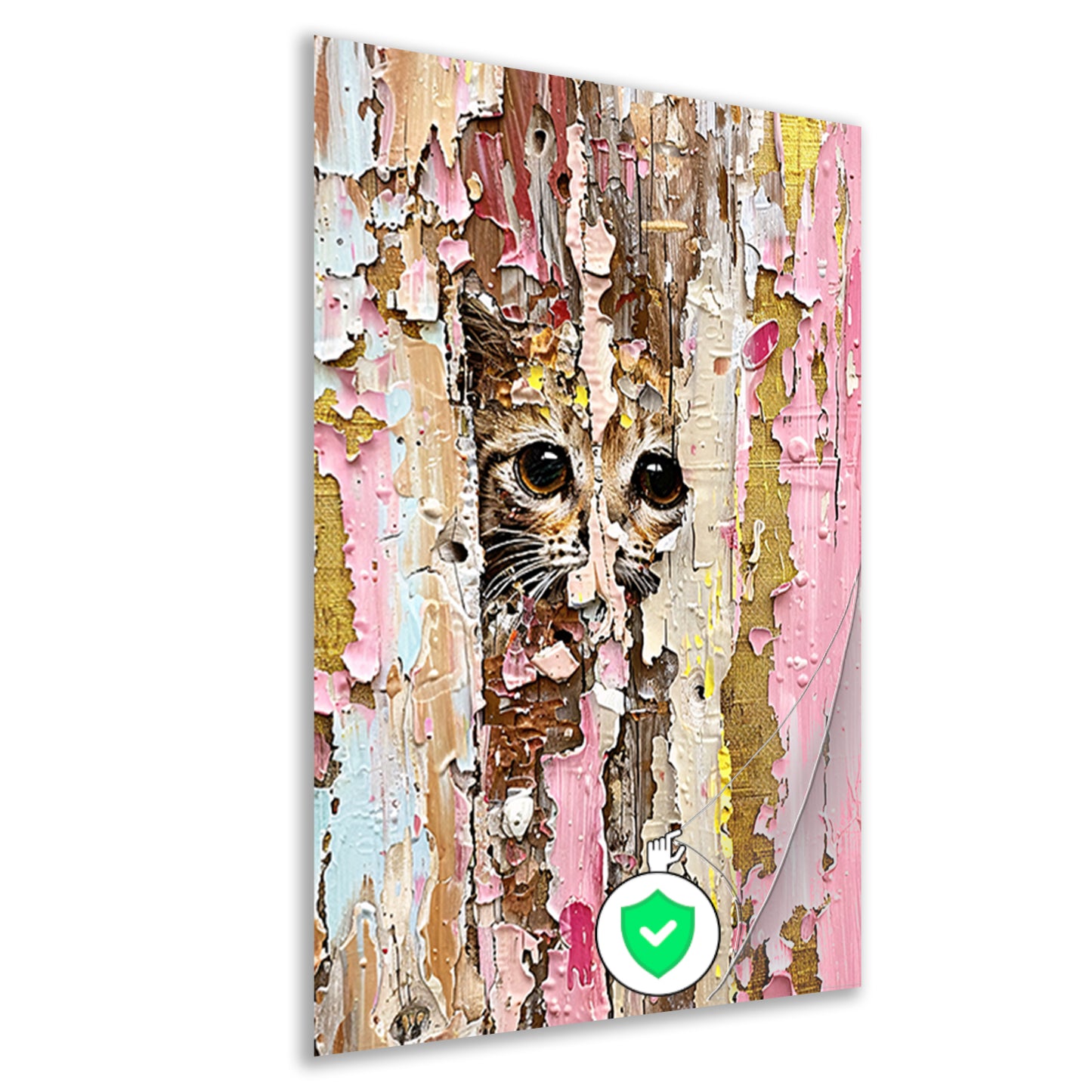 Abstracte kat achter vervallende verf poster