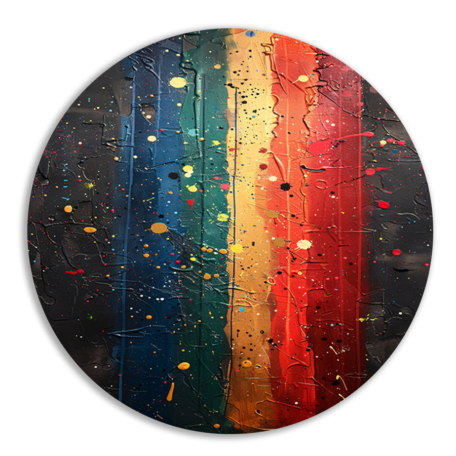 Abstract  met levendige kleuren aluminium muurcirkel