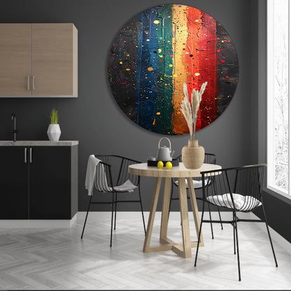Abstract  met levendige kleuren aluminium muurcirkel