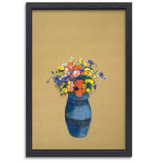 Vaas met bloemen - Odilon Redon canvas met baklijst