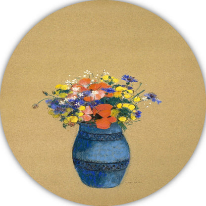 Vaas met bloemen - Odilon Redon forex muurcirkel