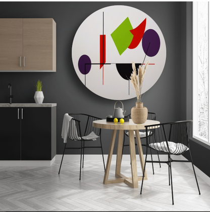 Abstracte Geometrie met Kleurrijke Vormen forex muurcirkel