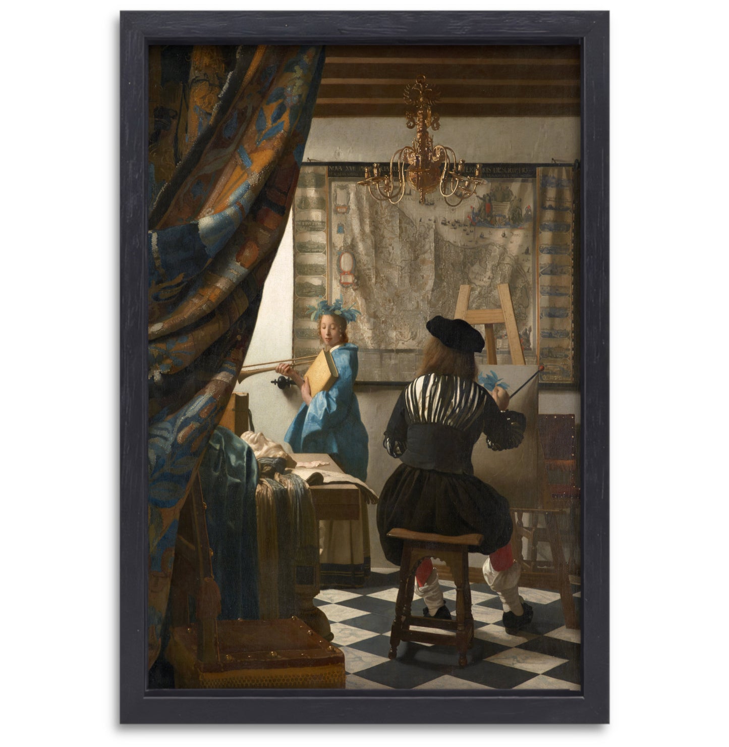 De Schilderkonst - Johannes Vermeer canvas met baklijst