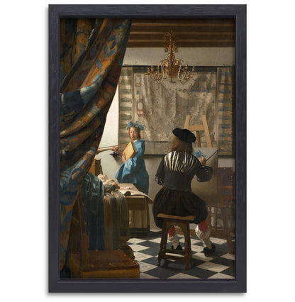De Schilderkonst - Johannes Vermeer canvas met baklijst